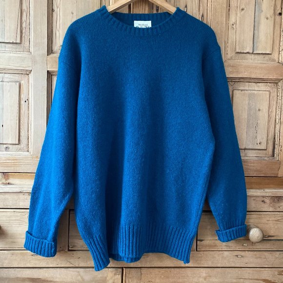Edinburgh Woolen Mill Other - Shetland Pure Wool Blue Crewneck Sweater 42 / Larg